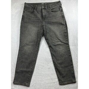 Old Navy O.G. Straight Jeans Button Fly High Rise Distressed Gray Size 16